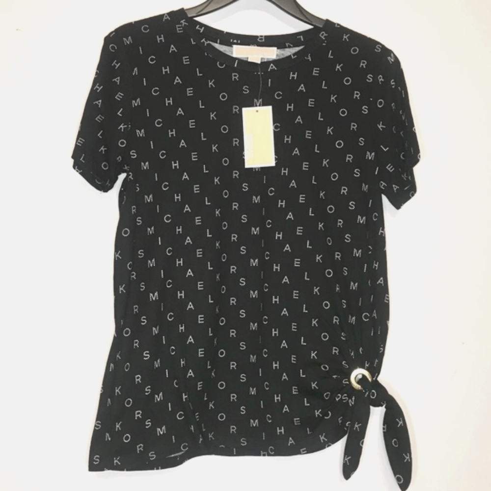 MICHAEL KORS Black top Gold Short sleeve tee